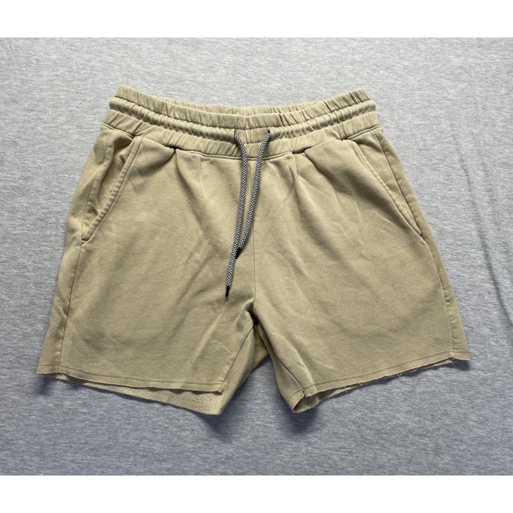 San Francisco Fleece Shorts Mens Large Beige Slash Pockets High Waist Drawstring